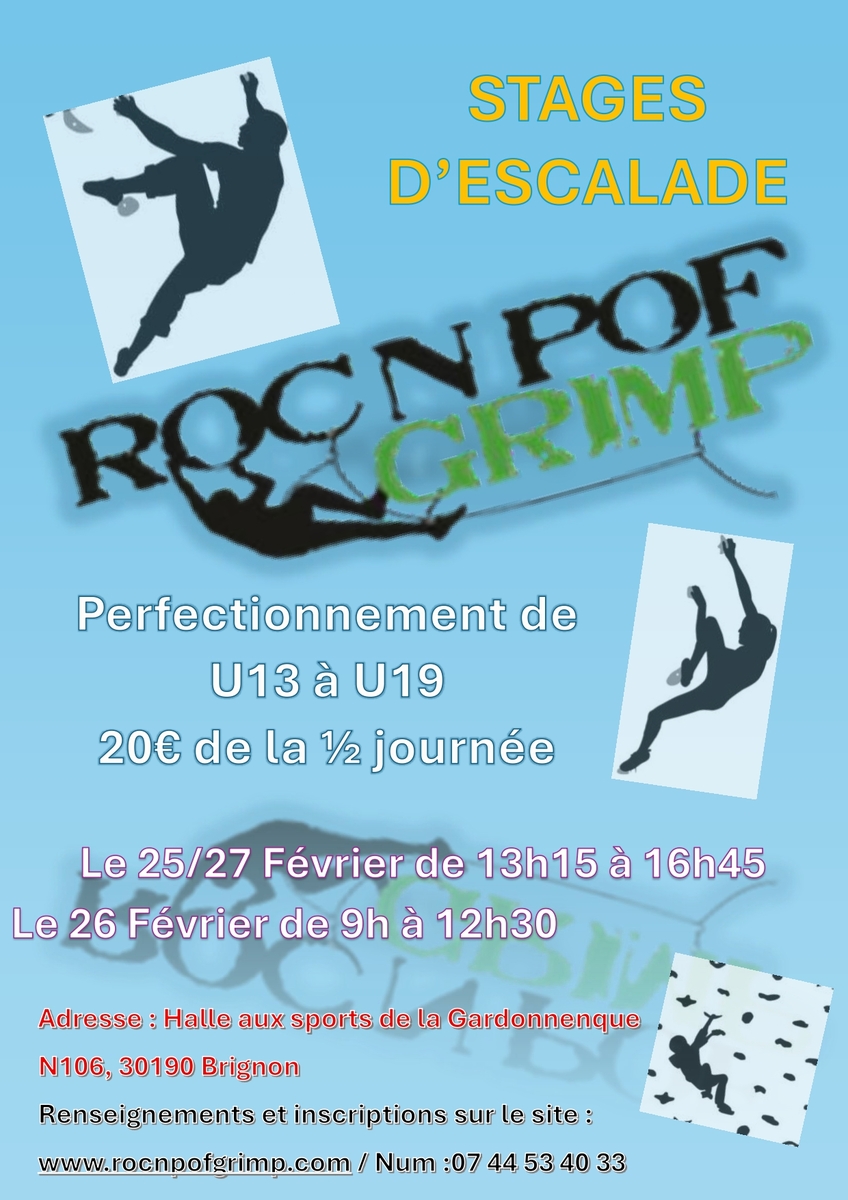 STAGE ESCALADE - Perfectionnement U13 à U19